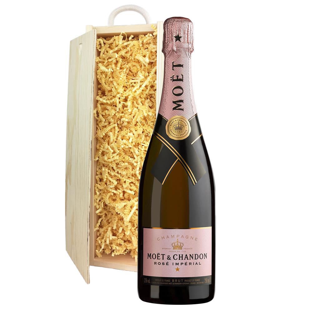 Moet &amp;amp; Chandon Rose Champagne 75cl In Pine Gift Box